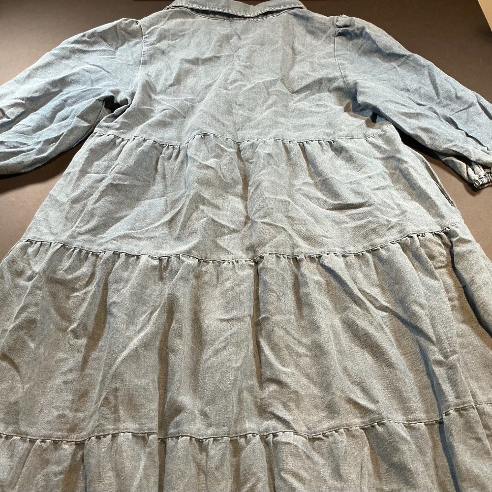 Pologram Chambray Button Front Dress Medium Blue Denim NWT - Picture 4 of 8